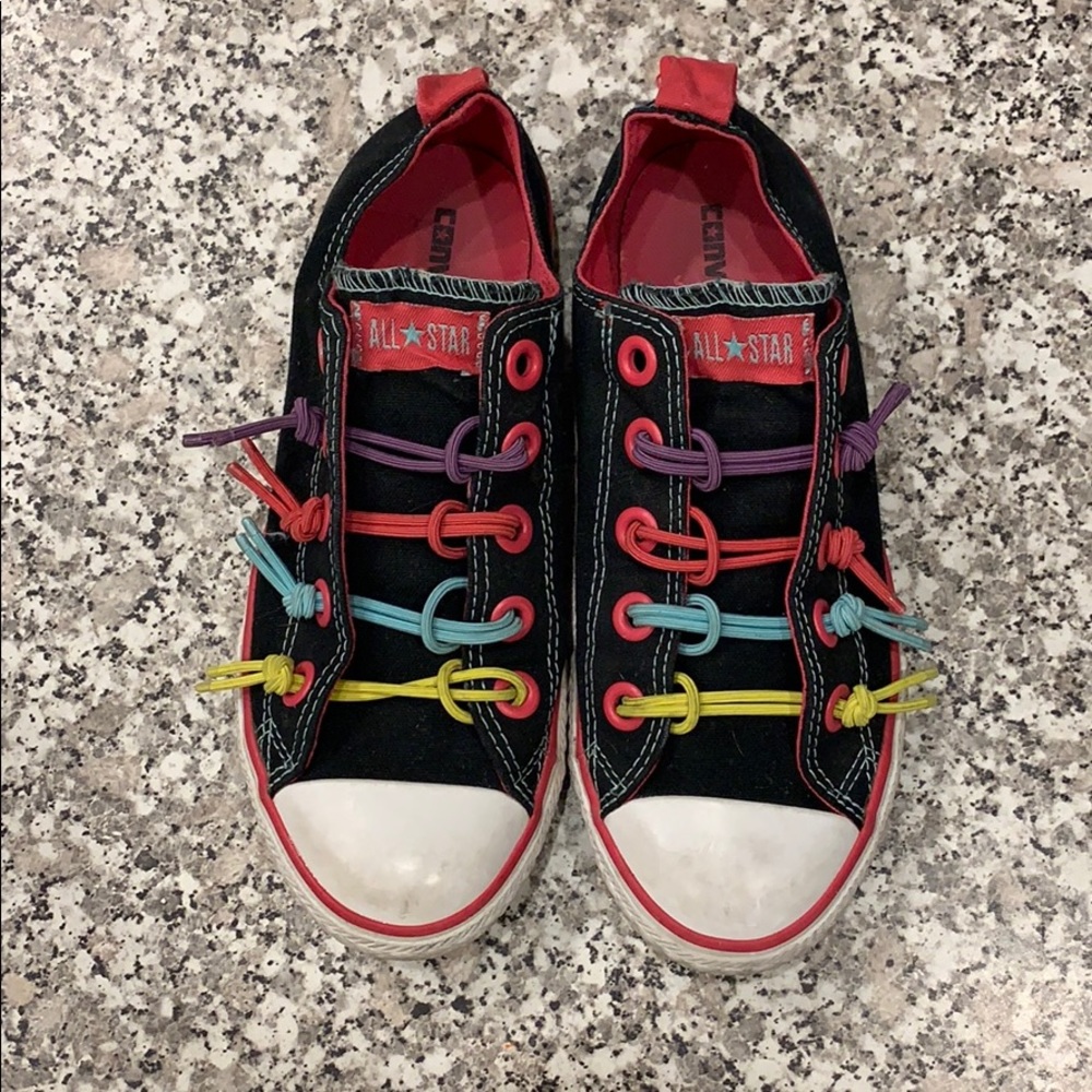 All Star Converse girls size 3 rainbow shoes